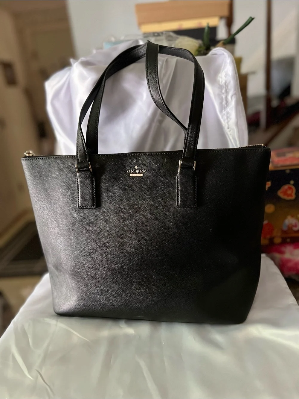 kate spade Black Saffiano Leather Tote